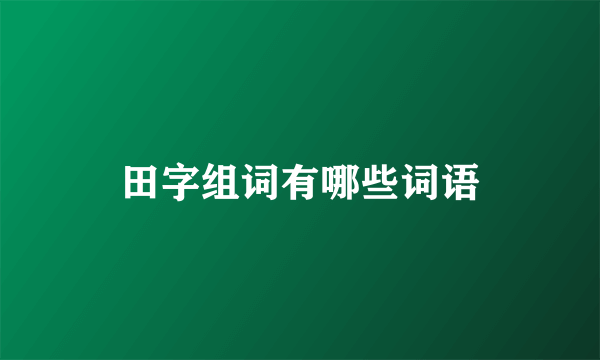 田字组词有哪些词语