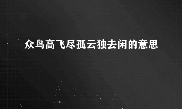 众鸟高飞尽孤云独去闲的意思