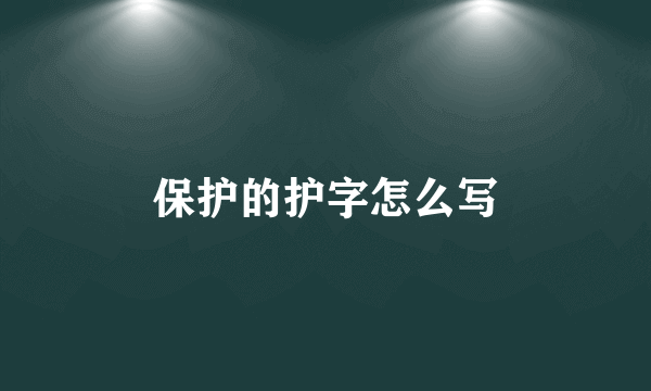保护的护字怎么写