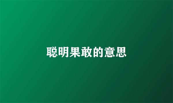 聪明果敢的意思