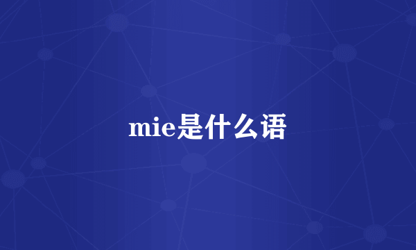 mie是什么语