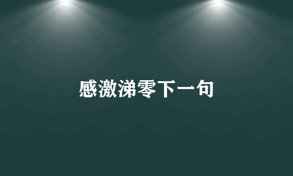 感激涕零下一句