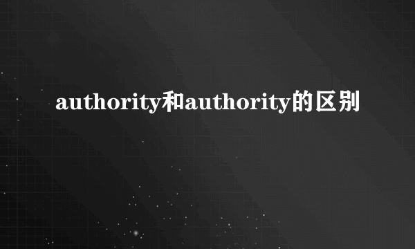 authority和authority的区别