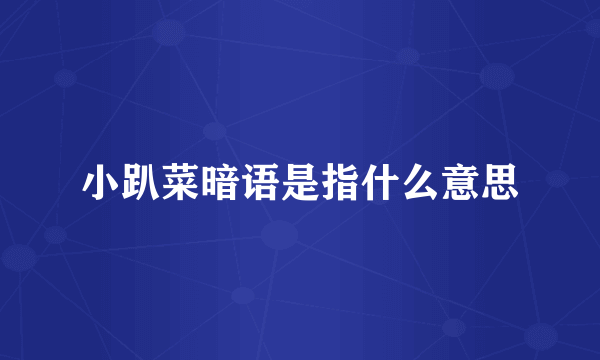 小趴菜暗语是指什么意思