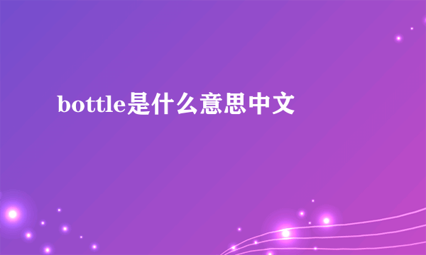 bottle是什么意思中文