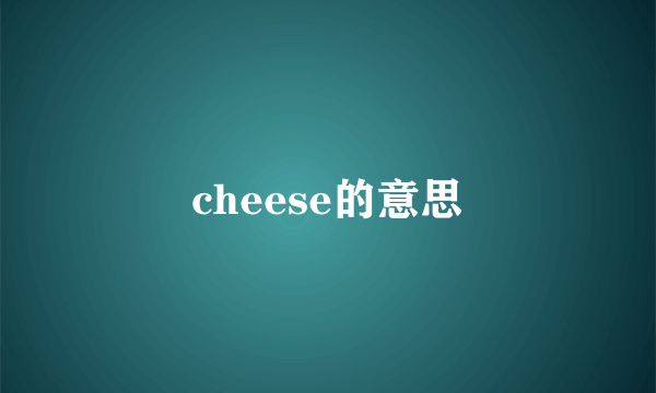 cheese的意思