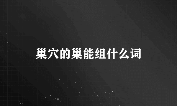 巢穴的巢能组什么词