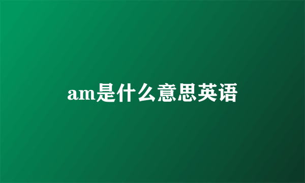 am是什么意思英语