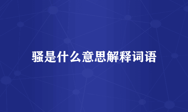 骚是什么意思解释词语