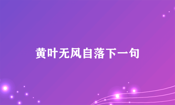 黄叶无风自落下一句