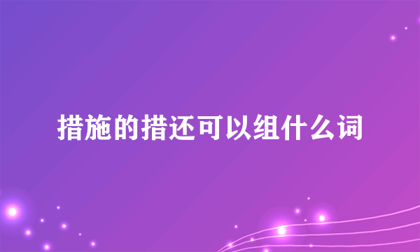 措施的措还可以组什么词
