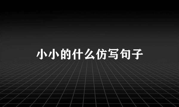 小小的什么仿写句子