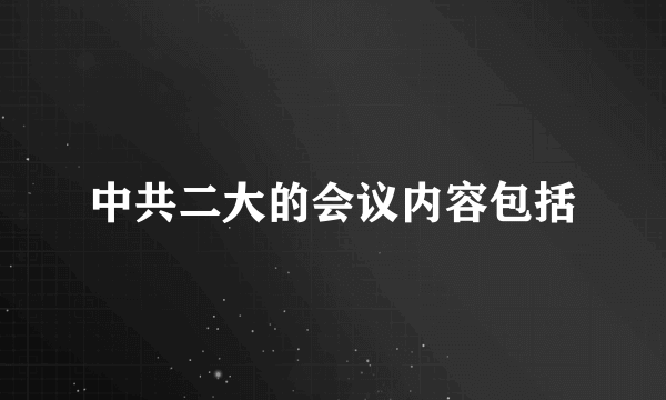中共二大的会议内容包括