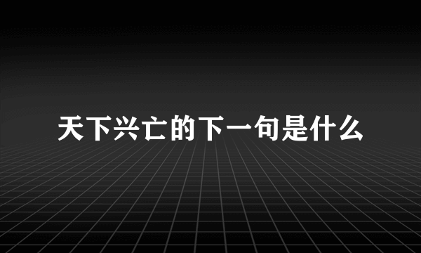 天下兴亡的下一句是什么