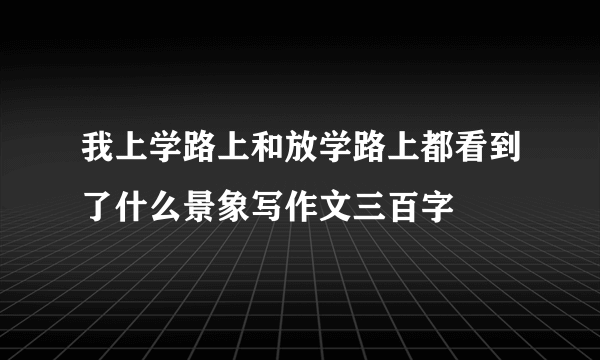我上学路上和放学路上都看到了什么景象写作文三百字