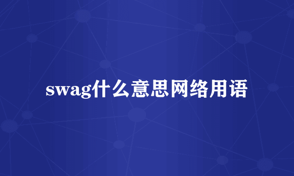 swag什么意思网络用语