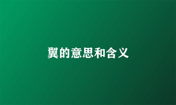 翼的意思和含义