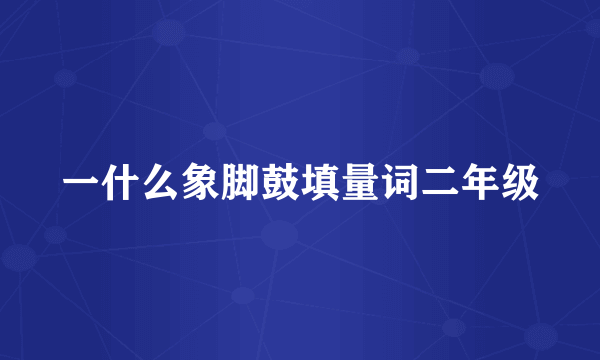 一什么象脚鼓填量词二年级