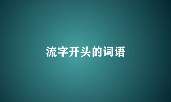 流字开头的词语