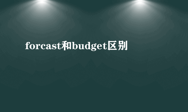 forcast和budget区别