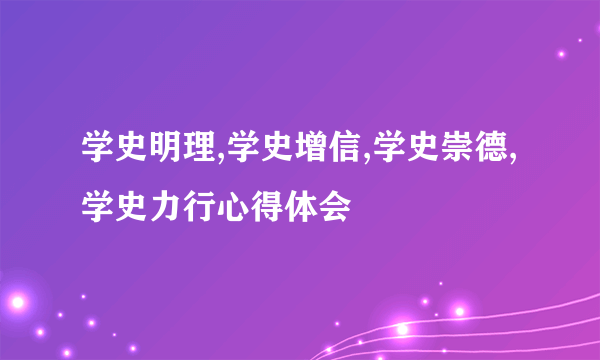 学史明理,学史增信,学史崇德,学史力行心得体会