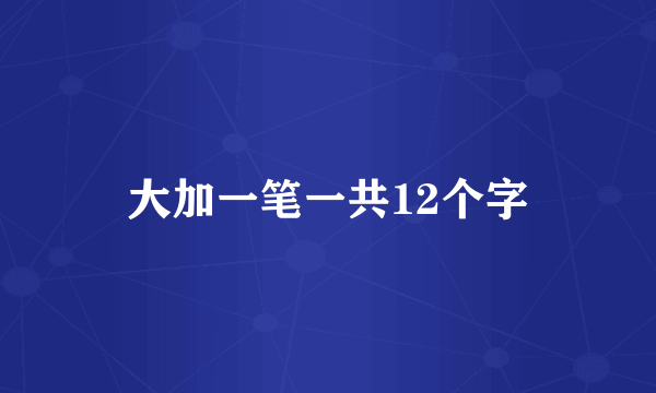 大加一笔一共12个字