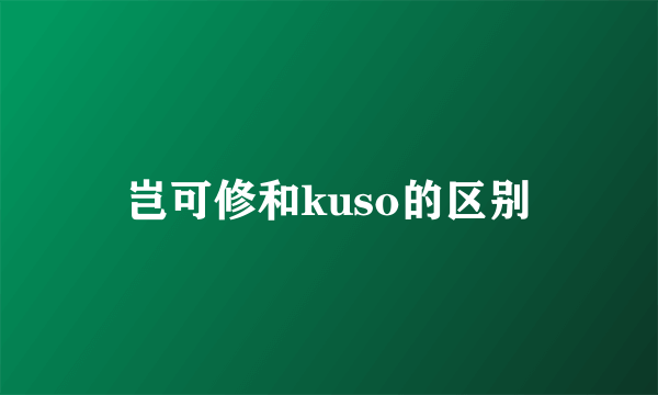 岂可修和kuso的区别