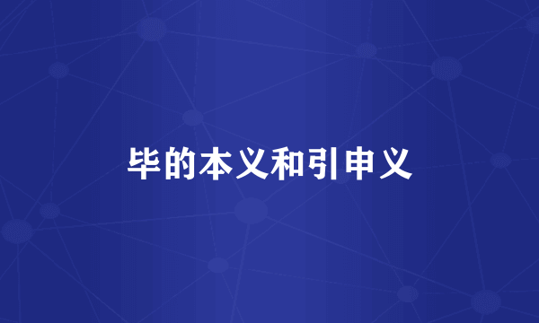 毕的本义和引申义