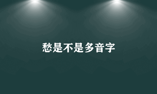 愁是不是多音字