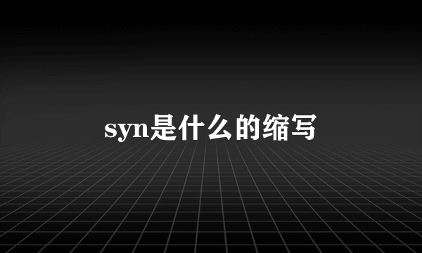 syn是什么的缩写