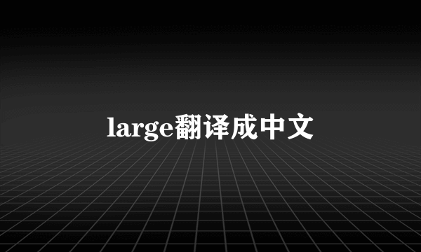 large翻译成中文