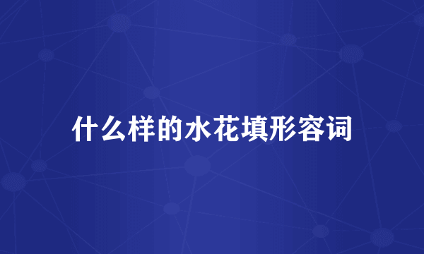 什么样的水花填形容词