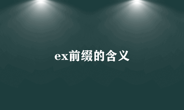 ex前缀的含义