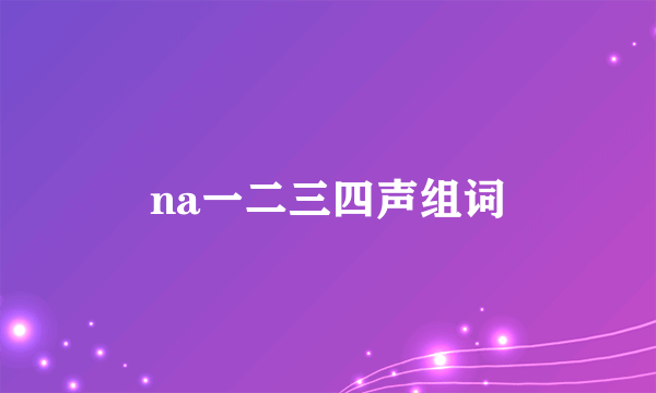 na一二三四声组词