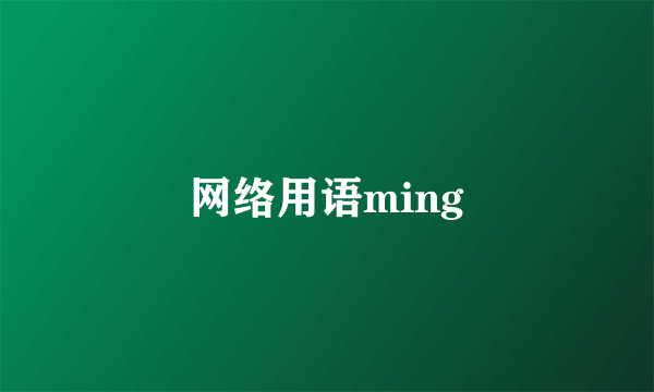 网络用语ming