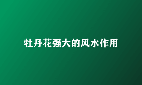 牡丹花强大的风水作用