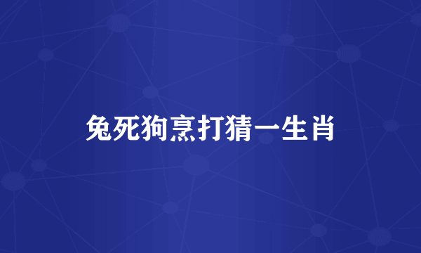 兔死狗烹打猜一生肖