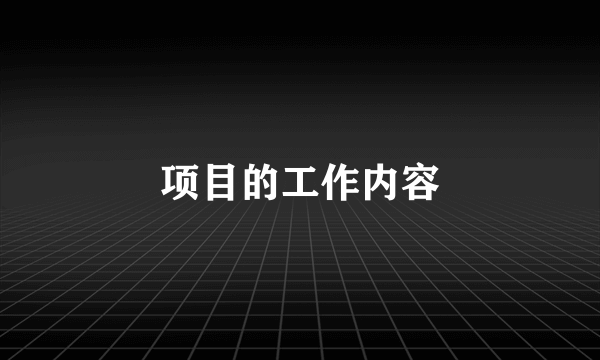 项目的工作内容