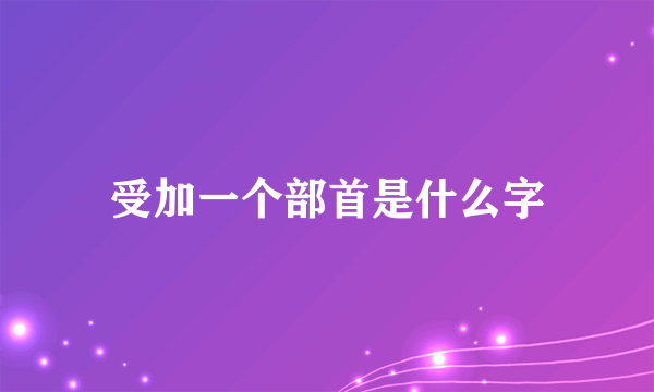 受加一个部首是什么字