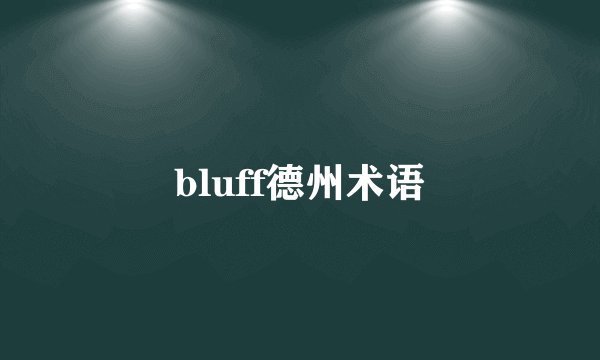 bluff德州术语