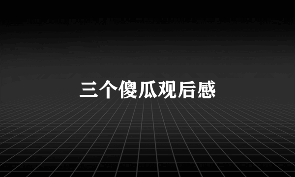 三个傻瓜观后感