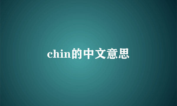 chin的中文意思