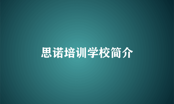 思诺培训学校简介