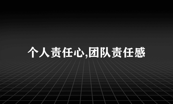个人责任心,团队责任感