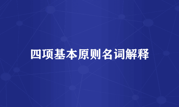 四项基本原则名词解释