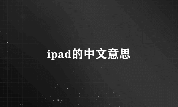 ipad的中文意思