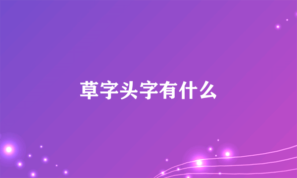 草字头字有什么