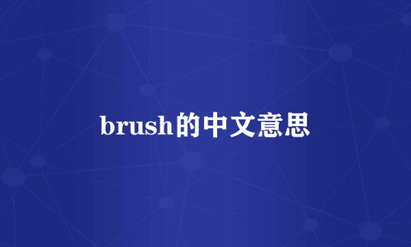 brush的中文意思