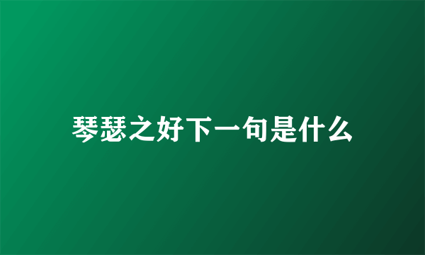 琴瑟之好下一句是什么