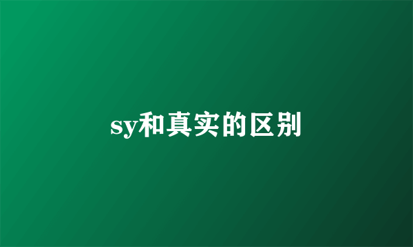 sy和真实的区别